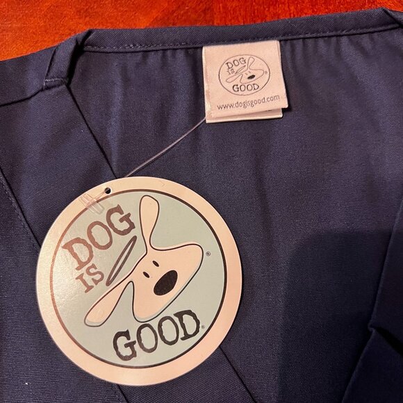 Dog Is Good Scrub Top Navy Unisex V-Neck veterinarian relax fit pockets - Picture 4 of 9
